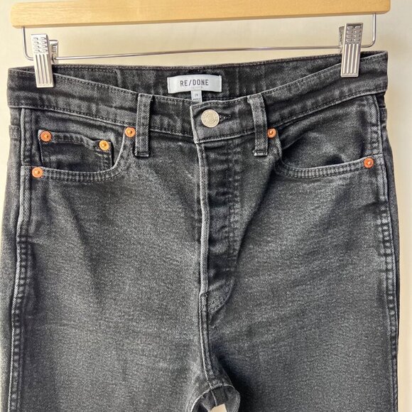 RE/DONE High-Rise Straight Jeans ,Size 29, Black Washed N57 - Picture 5 of 11